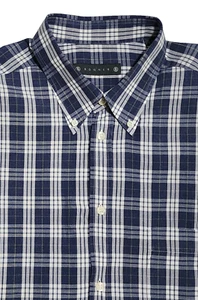 Camisa de manga larga a cuadros de algodón From The House of BOGGI para hombre azul beige talla 41/16 - Imagen 1 de 11