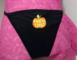 Victoria's Secret - Tanga de algodón "rosa o trato" con tanga en V ¡¡NUEVA CON ETIQUETAS!! XL - Imagen 1 de 5