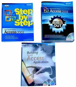 3 Microsoft Ofc Access 2003 Books + CDs: Step by Step, Inside & Out, Bldg Apps - Picture 1 of 5