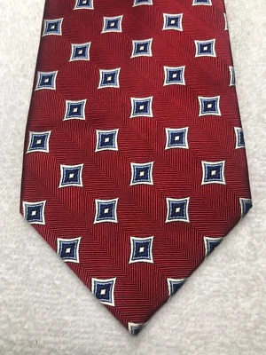JOS A BANK CORBATA HOMBRE ROJA CON AZUL Y BLANCO 3,75 X 61 NUEVA SIN ETIQUETAS Foto 1 de 4