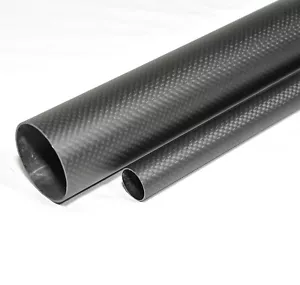 OD 32mm x ID 30mm x Length 500mm 3K Carbon Fiber Tube Roll Wrapped pipe 32*30 - Picture 1 of 6