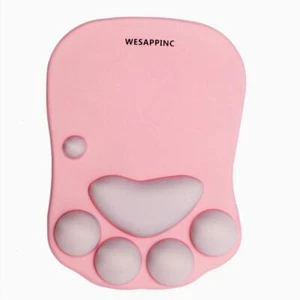 Cat Paw Mouse Pad with Wrist Support Cushion Soft Silicone Wrist Rests Ergono... - Picture 1 of 5