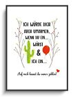 Valentinstag A4 Karte Lustig Liebe Kaktus & Luftballon 1 Geschenk Sie Ihn Freund