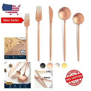 Elegant 20-Piece Rose Gold Cutlery Set, Dishwasher Safe for Modern Dining - Picture 1 of 9