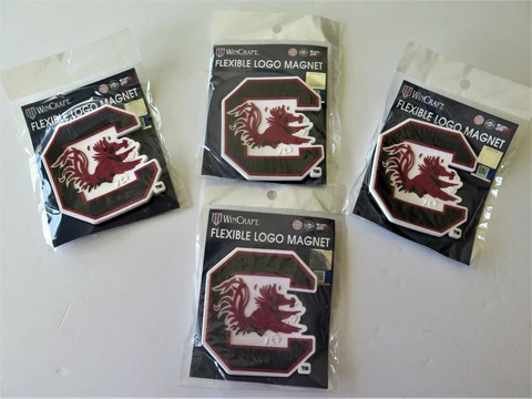 LOT OF FOUR (4) SOUTH CAROLINA GAMECOCKS, FLEXIBLE MAGNETS FROM WINCRAFT Cover