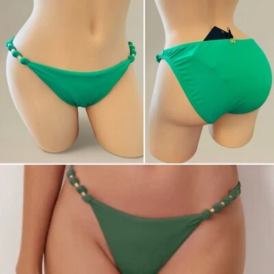 Parte inferior de bikini de natación ViX Paula Hermanny verde y dorado L Foto 1 de 4