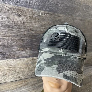 New Wrangler American Flag Camo Mens Snapback Trucker Cap Hat - Picture 1 of 5