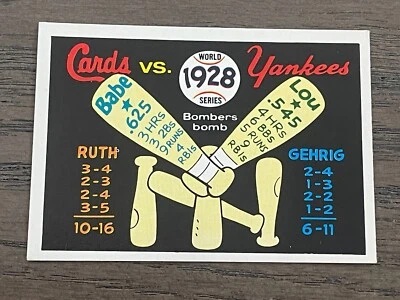 1970 Fleer Laughlin World Series 1928 Cardinals vs Yankees #25 Babe Ruth Gehrig - Image 1 of 4