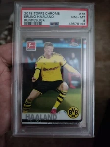 ERLING HAALAND 2019/20 TOPPS CHROME BUNDESLIGA 72 RC ROOKIE PSA 8 - Bild 1 von 2