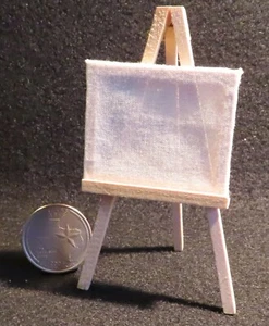 Easel & Canvas Painting Landscape Portrait Unfinished 1:12 Miniature MA8889 - Picture 1 of 6