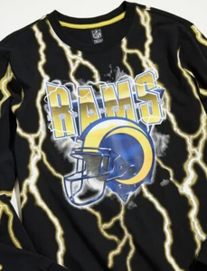 LOS ANGELES RAMS NFL Team Lightning Long Sleeve mens black T shirt Size XL - Picture 1 of 5