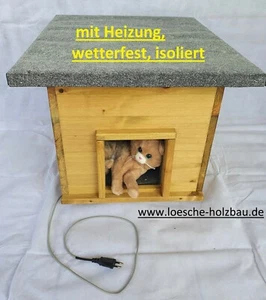 Casa para gatos con calefacción barniz roble claro resistente a la intemperie aislada cabaña para gatos climatizada - Imagen 1 de 5