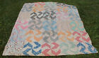 Vintage Antique Hand Made Stitched QUILT Feedsack Feed Sack Pinwheel Bedding
