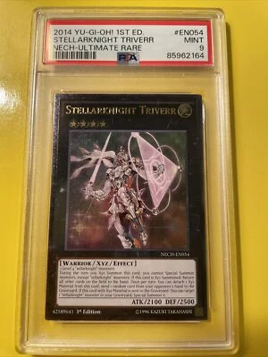YuGiOh STELLARKNIGHT TRIVERR #NECH-EN054🔥PSA 9🔥1st EDITION-2014 ULTIMATE RARE - Image 1 of 4