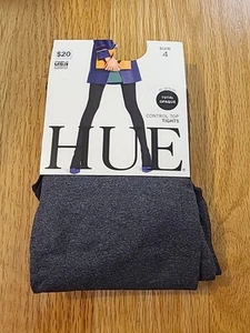Neu HUE Total blickdichte Control Top Damen-Strumpfhose 90 DEN, graphit, Größe 4 (L/XL) - Bild 1 von 9