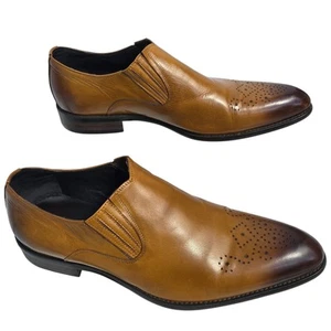 Scarpe eleganti uomo Carrucci Cognac/Marrone con disegno brogue taglia 11 - Foto 1 di 8