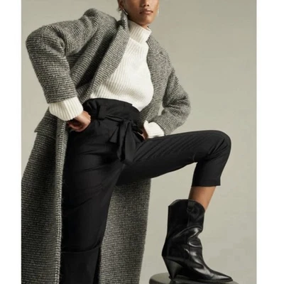 IRO Hasit Bolsa de Papel con Cinturón Recortada Cintura Alta Pantalones Negros Talla FR 38 US 8 Foto 1 de 4