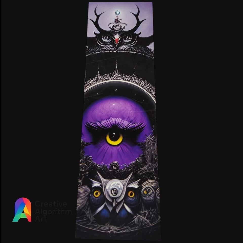 Mystic Eye & Owls Bookmark – Gothic Cosmic Art - Image 1 of 1