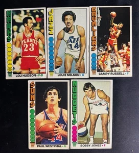 1976-77 Topps Basketball LARGE CARD LOT X6-#17, 23, 55, 96, 144. - Bild 1 von 11