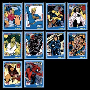 2023 Marvel 89 Fleer Throwbacks Exciting Stars Complete Set 10 Cards Insert Card - Picture 1 of 12