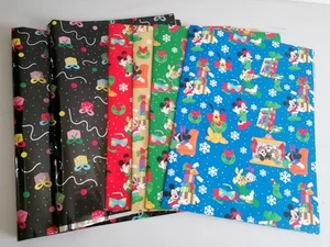 Vintage Christmas Wrapping Paper X6 Disney and Foil - Picture 1 of 8