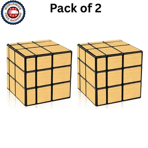 Qiyi Mirror 3x3 Gold Non-Magnetic Speedcube - (Pack of 2) - Picture 1 of 4
