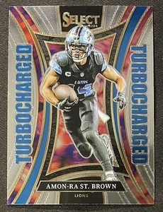 2024 Panini Select Amon-Ra St. Brown Turbocharged Insert #25 Lions - Picture 1 of 2