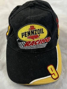 Roush Racing #9 Vintage NASCAR Mütze Kappe verstellbar schwarz & gelb - Bild 1 von 5