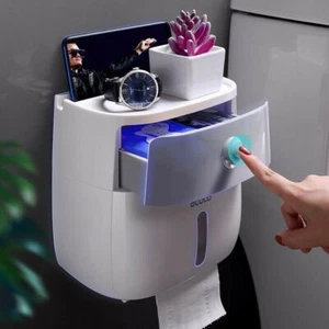 Waterproof Portable Toilet Paper Holder Storage Box For Bathroom - Picture 1 of 16