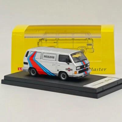 Presentes miniatura hobby modelos carros brinquedos de metal fundido Master VW T3 Martini Oil Van em escala 1/64 - Imagem 1 de 4