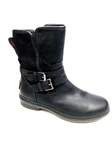 UGG Simmens Stiefel Damen Größe US 7 wasserdicht Wolle gefüttert schwarz Leder - Bild 1 von 10