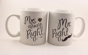 Mr. Destra e signora Tazzine da caffè sempre giuste di Home Essentials regalo matrimonio - Foto 1 di 8
