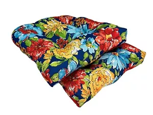 Outdoor Karina Floral Multicolor Single U Cushion Set of 2 - Picture 1 of 9