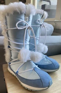 Women's Nike Suede Winter Fur Lined Snow Bunny Y2K Boots Sz 9 - Picture 1 of 11