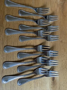 Nirosta Perlrand Edelstahl Besteck 12 Kuchengabeln änlich WMF Perlrand 14 cm - Bild 1 von 15