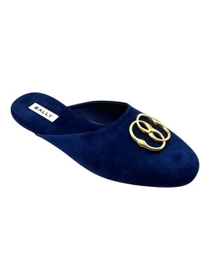 Bally Gylon 6303993 Men's Marine Suede Leather Slippers MSRP $750 - Image 1 of 4