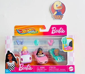 Hot Wheels RacerVerse Barbie 3-Pack NEW 2025 Chelsea Barbie Brooklyn Taffy - Picture 1 of 5