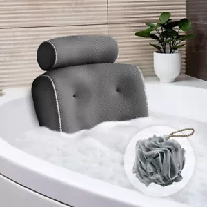 LUMI Luxury Ergonomic Bath Pillow ✅ Soft 4D Air Mesh ✅ 6 Non-Slip Suction Cups - Picture 1 of 11
