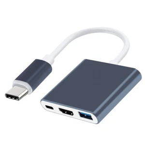 Premium Real Heavy-Duty Durable 1x 3in1 Type-C to HDMI/USB-C/USB 3.2 OTG Adapter - Picture 1 of 1