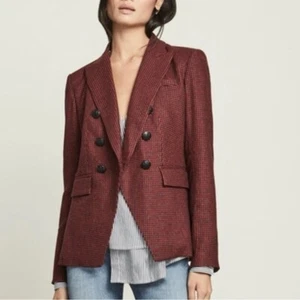 Chaqueta Veronica Beard Miller Pata de Gallo Cuadros Doble Pecho Dickey Talla 8 - Imagen 1 de 6