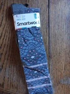 Smartwool socks women L LG Large Pompeii Pebble merino wool crew Gray Knee-high - Picture 1 of 3