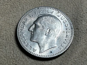 1931 Jugoslawien König Alexander I Silber 20 Dinara Münze Stempelglanz - Bild 1 von 2