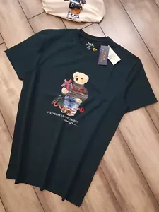 POLO RALPH LAUREN HERREN Unisex Bär Rundhalsausschnitt T-Shirt **GRÜN**X-LARGE * NEU MIT ETIKETT - Bild 1 von 6