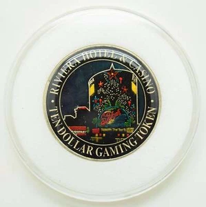 Riviera Casino Las Vegas Nevada $10 Hand Painted "Splash" Token 1999 - Picture 1 of 2