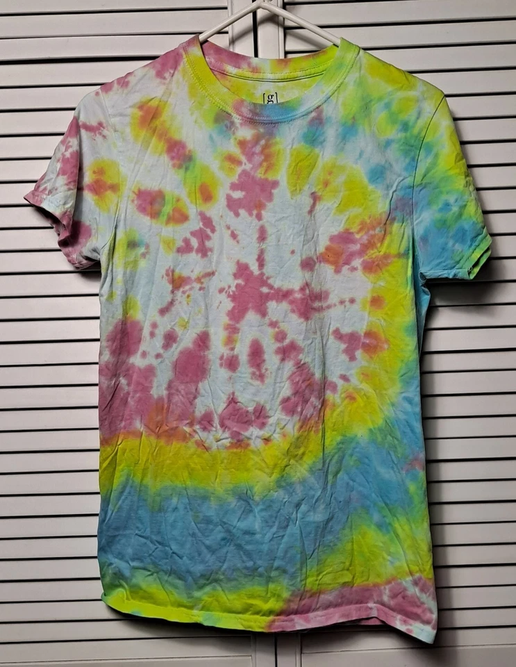 George Tie Dye T Shirt Festival Trendy Tee Short Sleeve 100% Cotton Size S VGPOC - Image 1 of 3