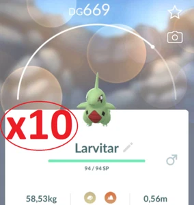 Pokemon Larvitar x10 GO - Fast Delivery - Chance of Lucky !! - Picture 1 of 1