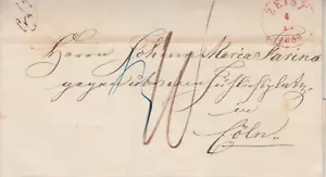 PAÍSES BAJOS 1856 SIN SELLO CARTA DOBLADA ZEIST A COLN (COLONIA) EN ALEMANIA - Imagen 1 de 4