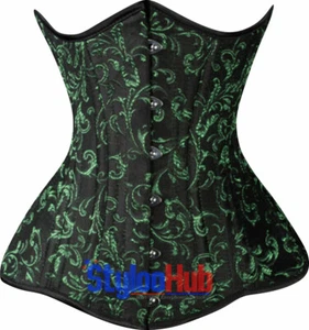 Women's Underbust Lingerie Brocade Lace up Waist Cincher Corsets Bustier Top C04 - Picture 1 of 5