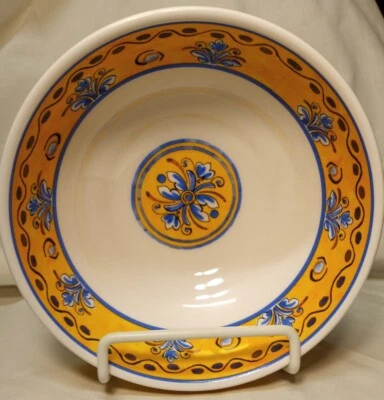 Tigela de cereais de melamina Le Cadeaux MALAGA 6 1/2" azul amarelo excelente - Imagem 1 de 4