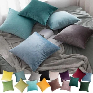 "Plüsch Samt Kissenbezug Sofa Kissenhülle 12"" 14"" 16"" 18"" 20"" 22"" 24"" 26"" 28" - Bild 1 von 49